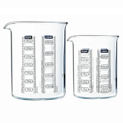 Pyrex Sada skleněných odměrek 2 ks, 0,25 l + 0,5 l