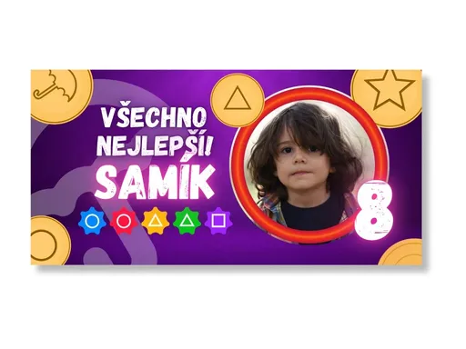 Personal Narozeninový banner s fotkou - Squid Game Rozměr banner: 130 x 260 cm