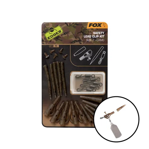 Fox Závěs na olovo Edges Camo Safety Lead Clip Kit vel.7 5ks,Fox Závěs na olovo Edges Camo Safety Lead Clip Kit vel.7 5ks