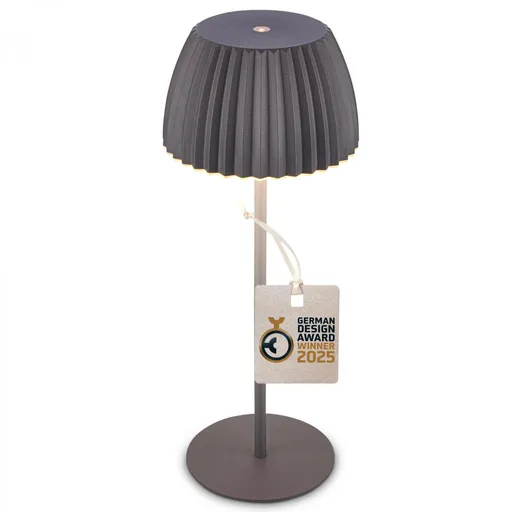 BRILONER Nabíjecí stolní lampa Riffle - 36,5 cm, 2W, 200lm, IP44, bezdrátová, LED, stmívatelná, dotykový vypínač, antracit 7553015