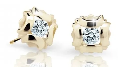 Cutie Jewellery Slušivé dětské náušnice ze žlutého zlata C2216-30-X-1 bílá