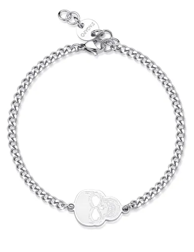 S'Agapõ Pánský ocelový náramek s lebkou Rebel SRB11