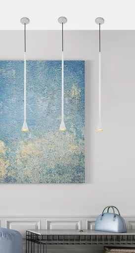 Tucson Ledea bílá dlouhá závěsná lampa