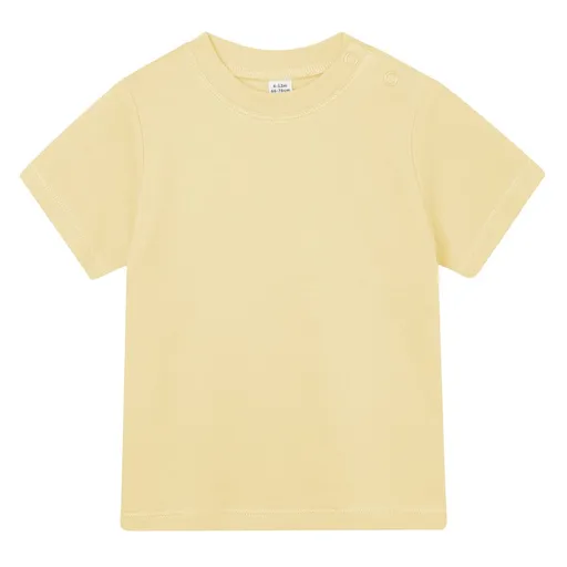 Babybugz Jednobarevné kojenecké tričko - Jemně žlutá | 0-3 měsíce