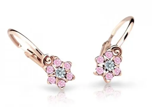 Cutie Jewellery Půvabné dětské náušnice z růžového zlata C2152-10-X-4 růžová