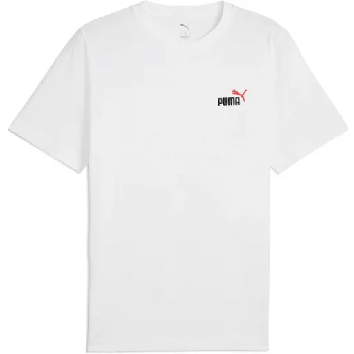 Puma ESSENTIALS 2COLOR SMALL NO 1 LOGO TEE Pánské triko, bílá, velikost