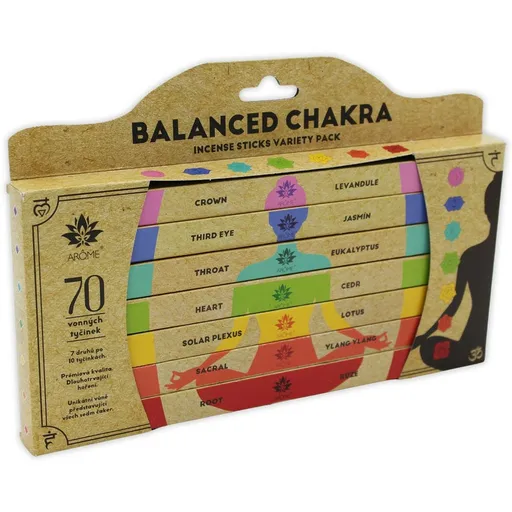 Arome Balanced Chakra Sada vonných tyčinek, 7 ks x 10 tyčinek