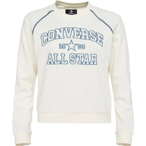 Converse RETRO CHUCK CREW Dámská mikina, béžová, velikost