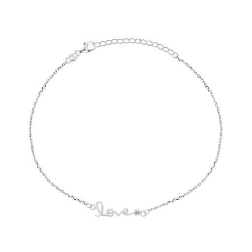 Brilio Silver Romantický stříbrný náramek Láska BRC66W