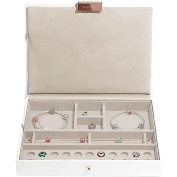 STACKERS Limited Edition White & Rose Gold Charm Jewellery Box Lid 74917 (5013648049237)