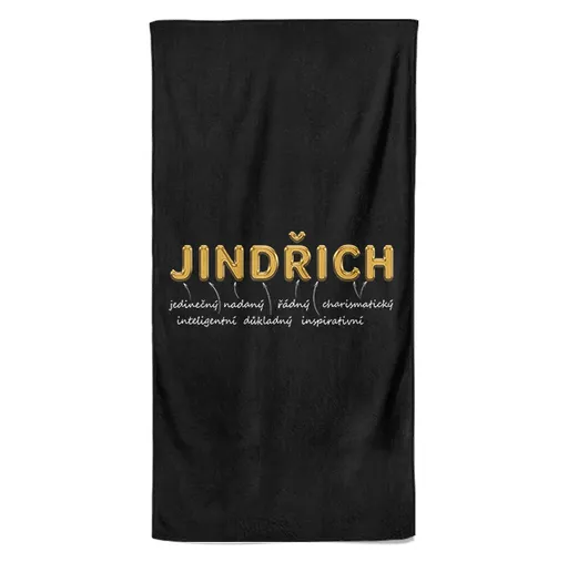 Osuška Mužská jména – GOLD (Jméno: Jindřich, Velikost osušky: 70x140cm)