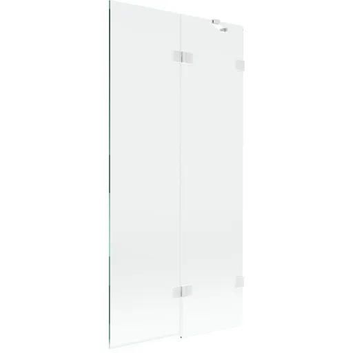 MEXEN/S Lunar vanová zástěna 2-křídlová pravá 90 x 150, transparent, bílá 897-090-100-20-00-P