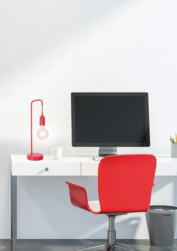 Stolní lampa červená kovová Laren Ledea