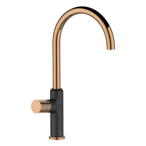 INVENA Dřezová baterie MOONLIGHT černá/růžové zlato  BZ-77-014-V