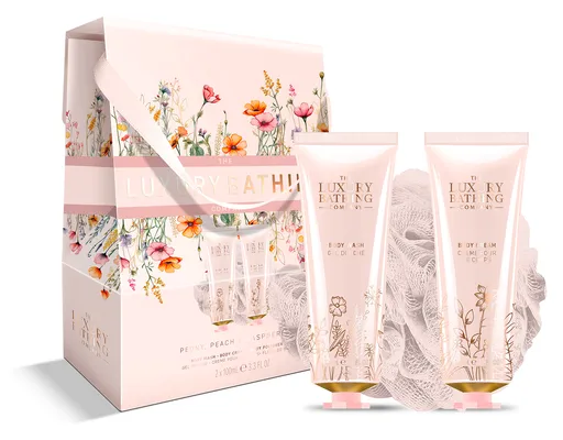 The Luxury Bathing Company Sada péče o tělo v dárkové krabičce Pivoňka, Broskev