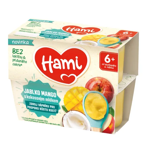 Hami Ovoce Jablko, mango a kokosové mléko 6m+ 4x95 g
