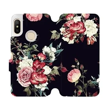 Flipové pouzdro na mobil Xiaomi Mi A2 Lite - VD11P Růže na černé (5903226368105)