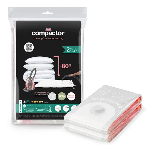 Compactor 2dílná sada vakuových úložných pytlů Aspispace M, 55 x 90 cm, M