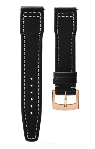 Kožený řemínek Biatec Marine | Černý - 20 mm - Zlatá