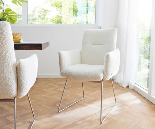 Jídelní židle Jova-Flex podnož nerezová ocel bouclé taštičkové