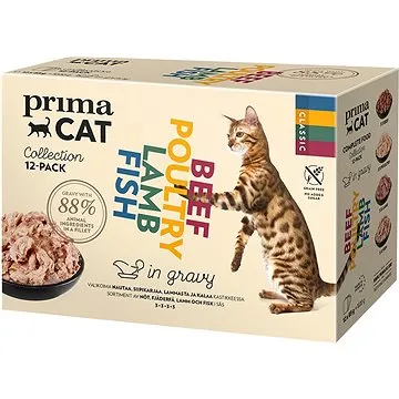 PrimaCat Kapsička klasik multipack 12 × 85 g ve šťávě (6430069586643)