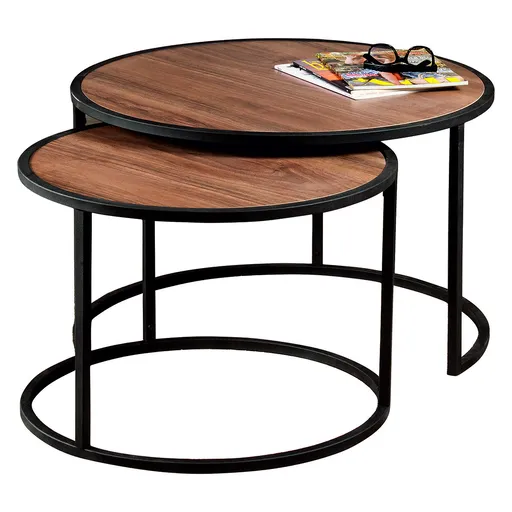 Odkládací stolek Tambur Walnut, 2 ks