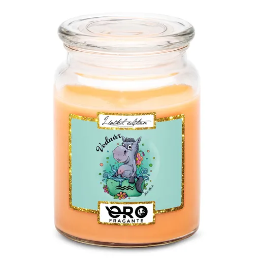 Svíčka Koňská znamení – vodnář (Vůně svíčky: Tropické ovoce)