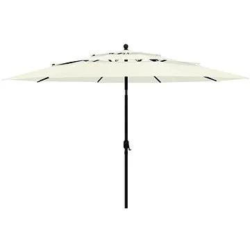 3stupňový slunečník s hliníkovou tyčí pískový 3,5 m  (313876)