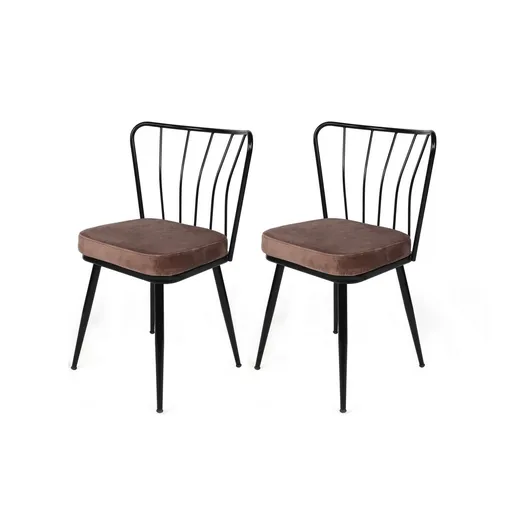 Sada jídelních židlí Yildiz Light Brown and Black, 2 ks, 2 ks