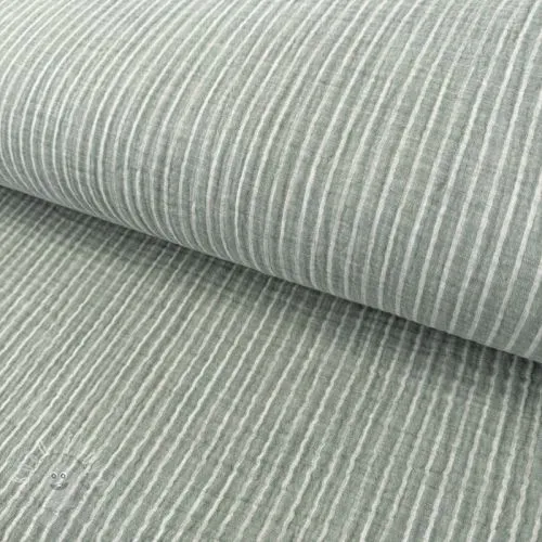 Dvojitá gázovina/mušelín YARN DYED Stripes old green