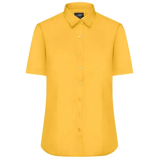 James & Nicholson (Daiber) Dámská košile s krátkým rukávem JN679 - Žlutá | XL