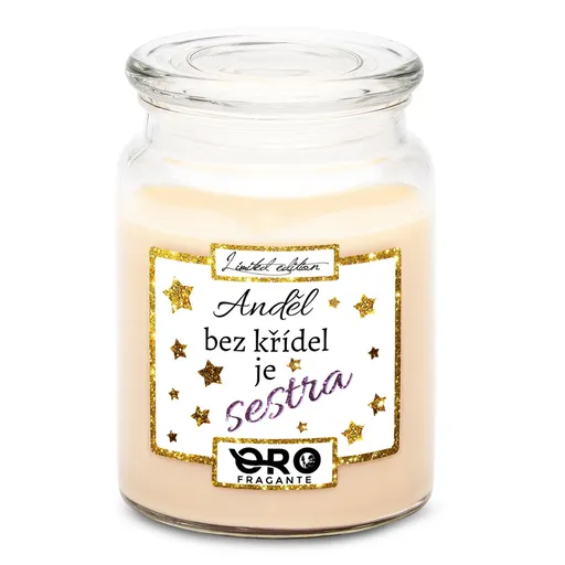 Svíčka Anděl bez křídel je sestra (Vůně svíčky: Vanilka)