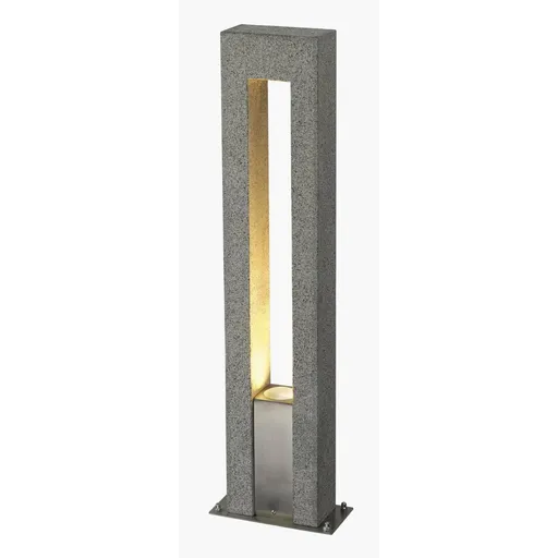 SLV BIG WHITE ARROCK ARC, venkovní stojací lampa, QPAR51, IP44, sůl a pepř, žula, max. 35 W 231420