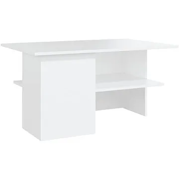 SHUMEE Konferenční stolek bílý 90 × 60 × 46,5 cm dřevotříska, 806849 (806849)