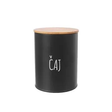 ORION Dóza plech/bambus pr. 9,5 cm Čaj BLACK (153674)