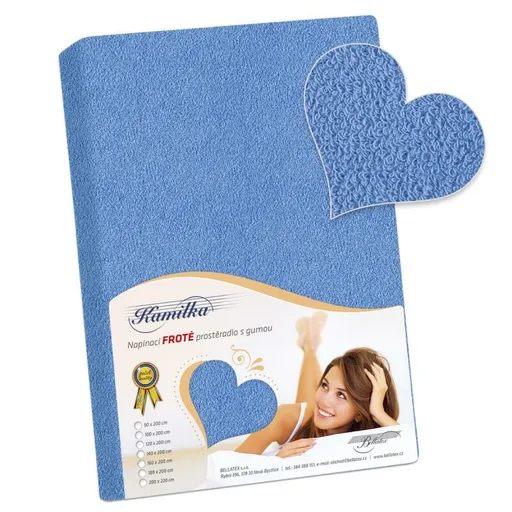 Bellatex Froté prostěradlo modrá, 180 x 200 cm