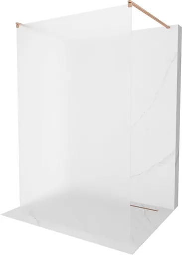 MEXEN/S Kioto samostatně stojící sprchová zástěna 100 x 200, dekor 8 mm, měď kartáčovaná 800-100-002-65-30