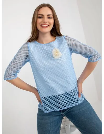 Dámská halenka s 3/4 rukávy FITNA světle modrá