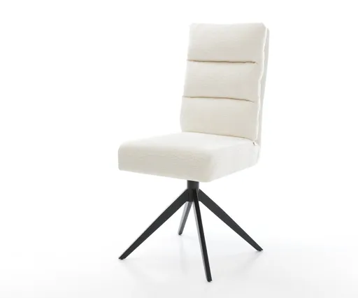 Jídelní židle Pela-Flex bouclé měkký béžová křížová podnož