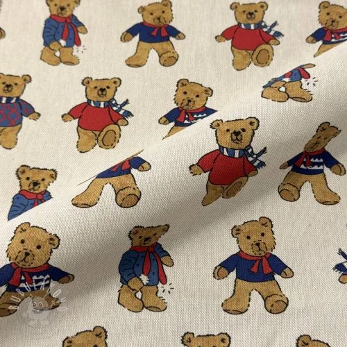 Dekorační látka Linenlook Teddy Bear Cosy digital print