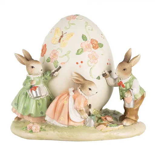 Dekorace králíci malující kraslici - 22*17*18 cm 6PR5147