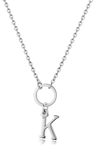S'Agapõ Dámský ocelový náhrdelník s písmenem K Happy SHAC75