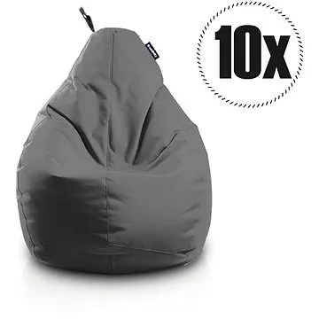 SakyPaky Sedací vaky - 10x Hruška šedý ocelový (8595653209693)