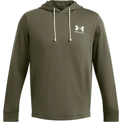Under Armour RIVAL TERRY Pánská mikina, khaki, velikost M