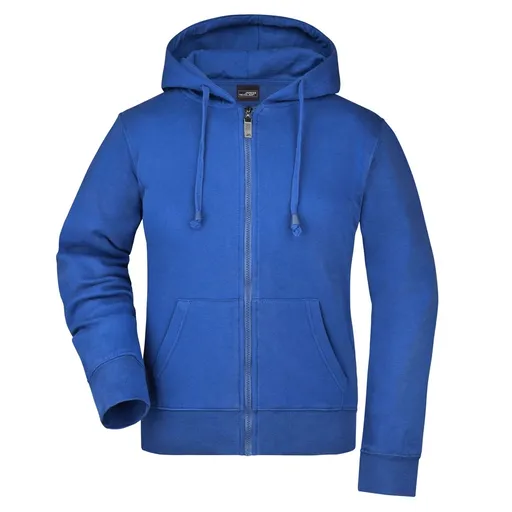 James & Nicholson (Daiber) Dámská mikina na zip s kapucí JN053 - Královská modrá | L
