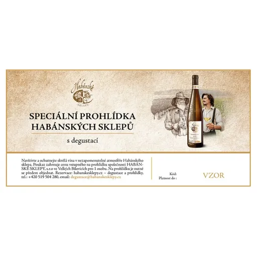 Speciální prohlídka Habánských sklepů s degustací 7 vzorků - tištěná poukázka
