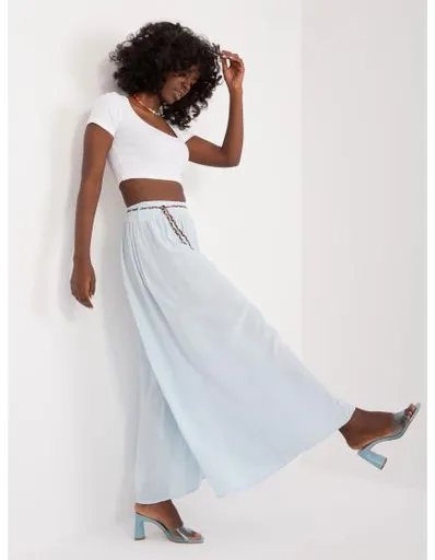 Dámské kalhoty palazzo OCH BELLA světle modré