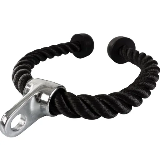 Tricepsové lano 68 cm, gumové koncovky, černé
