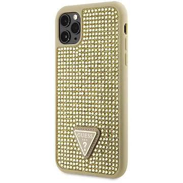 Guess Rhinestones Triangle Metal Logo Kryt pro iPhone 11 Pro Gold (GUHCN58HDGTPD)
