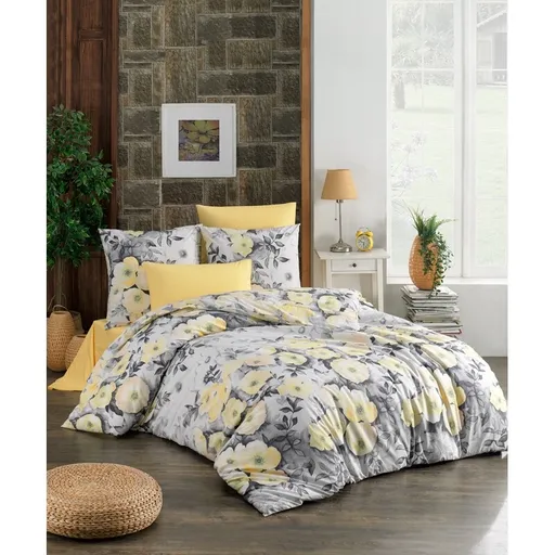 BedTex Bavlněné povlečení Alisa žlutá, 140 x 220 cm, 70 x 90 cm